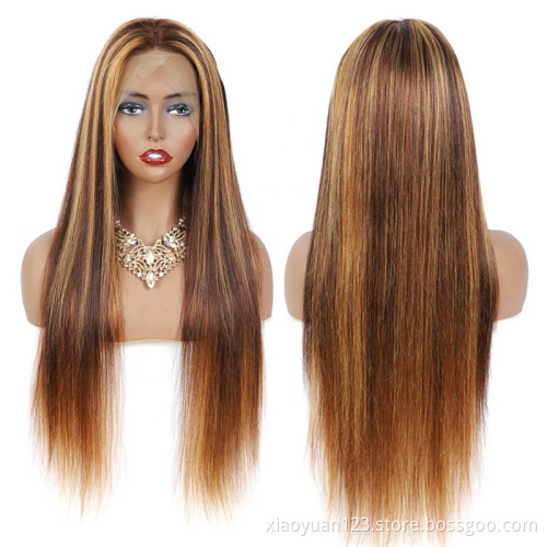 Black Friday on Sale10a Brown Highlight Hair Wigs Brazilian Virgin Lace Front Wig Natural Pre-plucked Hairline Lace Frontal Wigs
